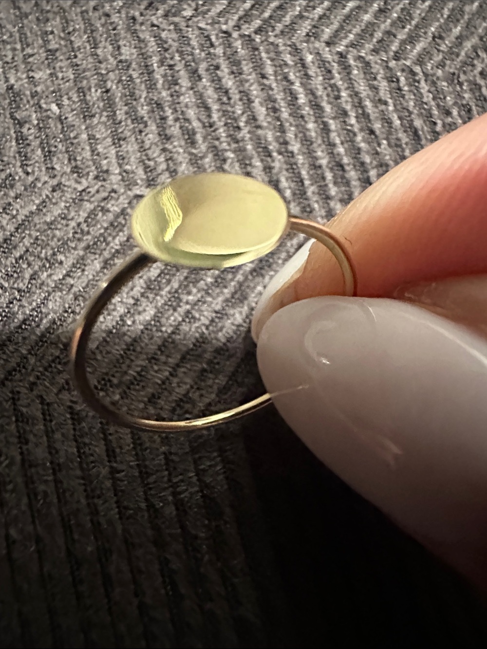 14 K Gold Minimal Gold Disc Ring - Bong levy